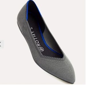 ROTHY'S The Point Womens Flats Cloud Grey Birdseye Knit Ballet Size 10.5